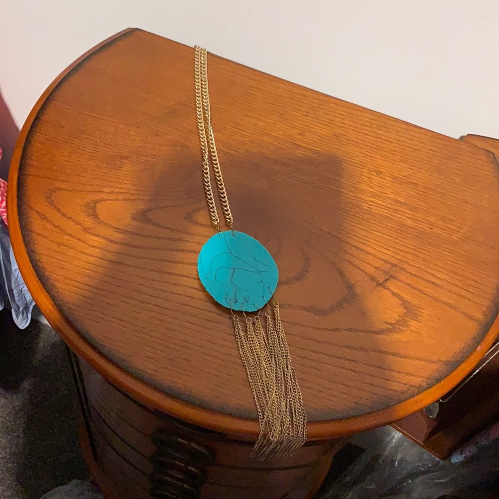 Teal statement necklace